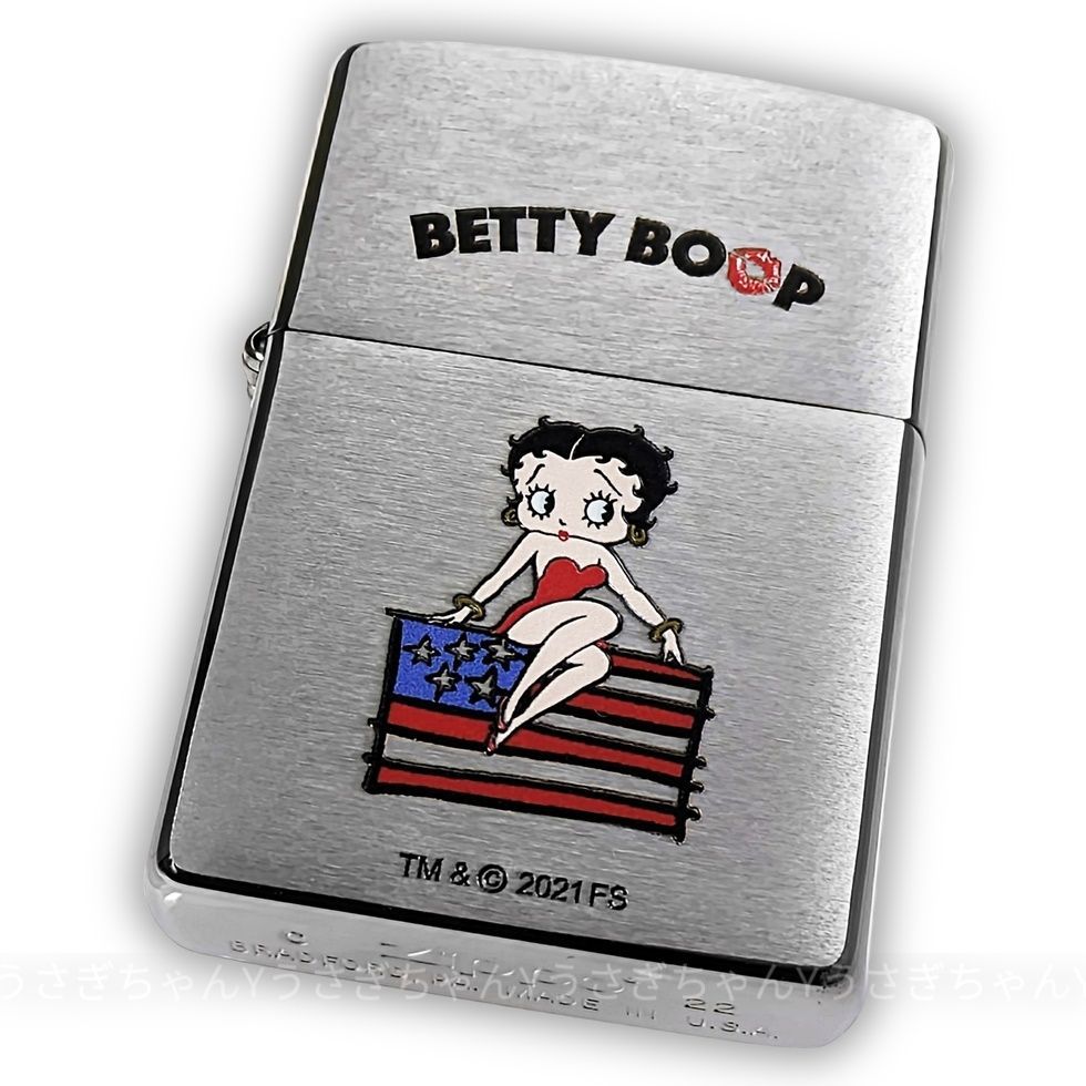 アイボリー×レッド 新品 ZIPPO ベティ・ブープ アメリカン フラッグ