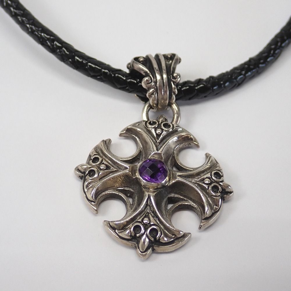 LEATHERS AND TREASURES アメシストペンダント＋ネックレス ネックレス