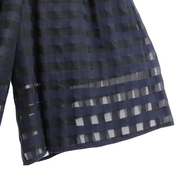 ランバンオンブルー チェック スカンツ 36 ネイビー系 LANVIN en