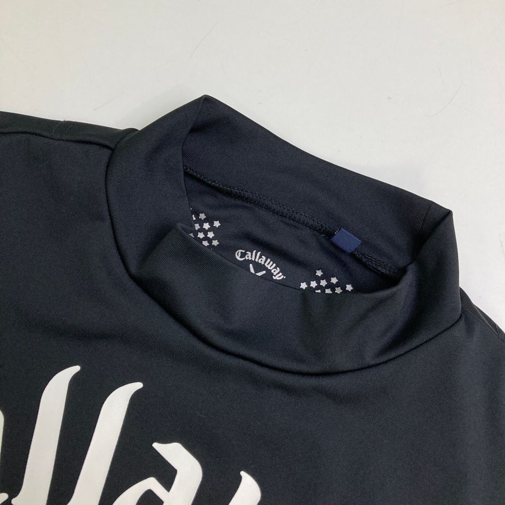 サイズ：L CALLAWAY キャロウェイ 2023年 半袖ハイネックTシャツ カモ ネイビー系 [240101429688] ゴルフウェア メンズ ストスト キャロウェイ（CALLAWAY）（メンズ）ゴルフウェア 半袖 幾何学