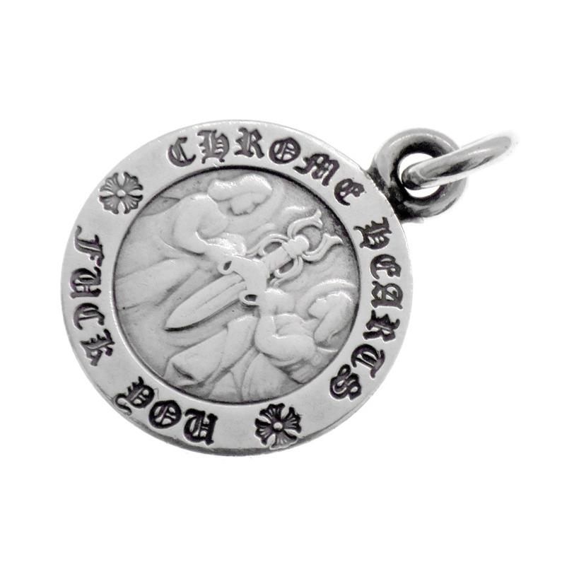 クロムハーツ エンジェルメダル V1 ネックレス CHROME HEARTSエンジェルメダルチャーム V1 ネックレス シルバー