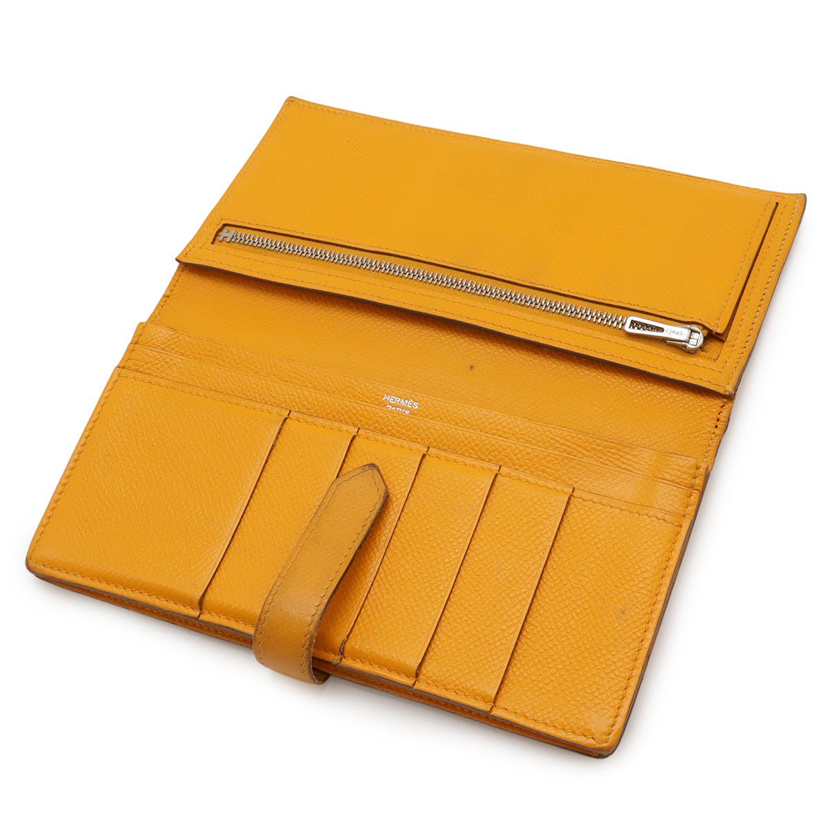 HERMES エルメス ベアンスフレ A刻印 イエロー レザー 二つ折り財布