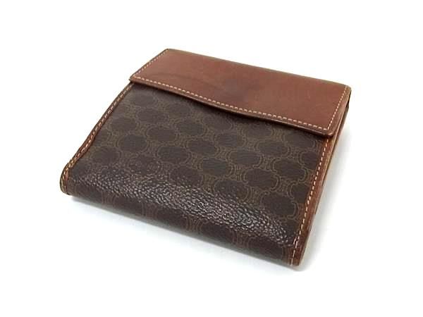 SSQ083P CELNE セリーヌ マカダム 三つ折り 財布 レザー CELINE セリーヌ マカダム スエード/レザー 三つ折り財布