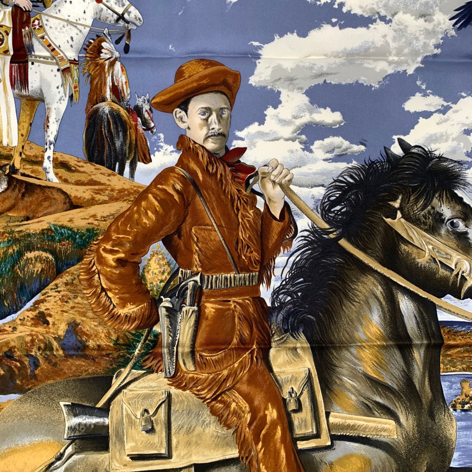 美品 HERMES エルメス カレ90 THE PONY EXPRESS 郵便社 馬 シルク スカーフ - メルカリ