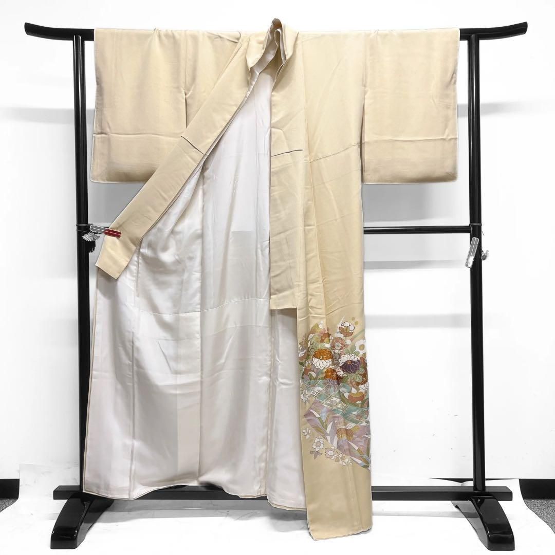 千總謹製色留袖金駒刺繍金彩菊橘松竹梅桐の花着物015a d