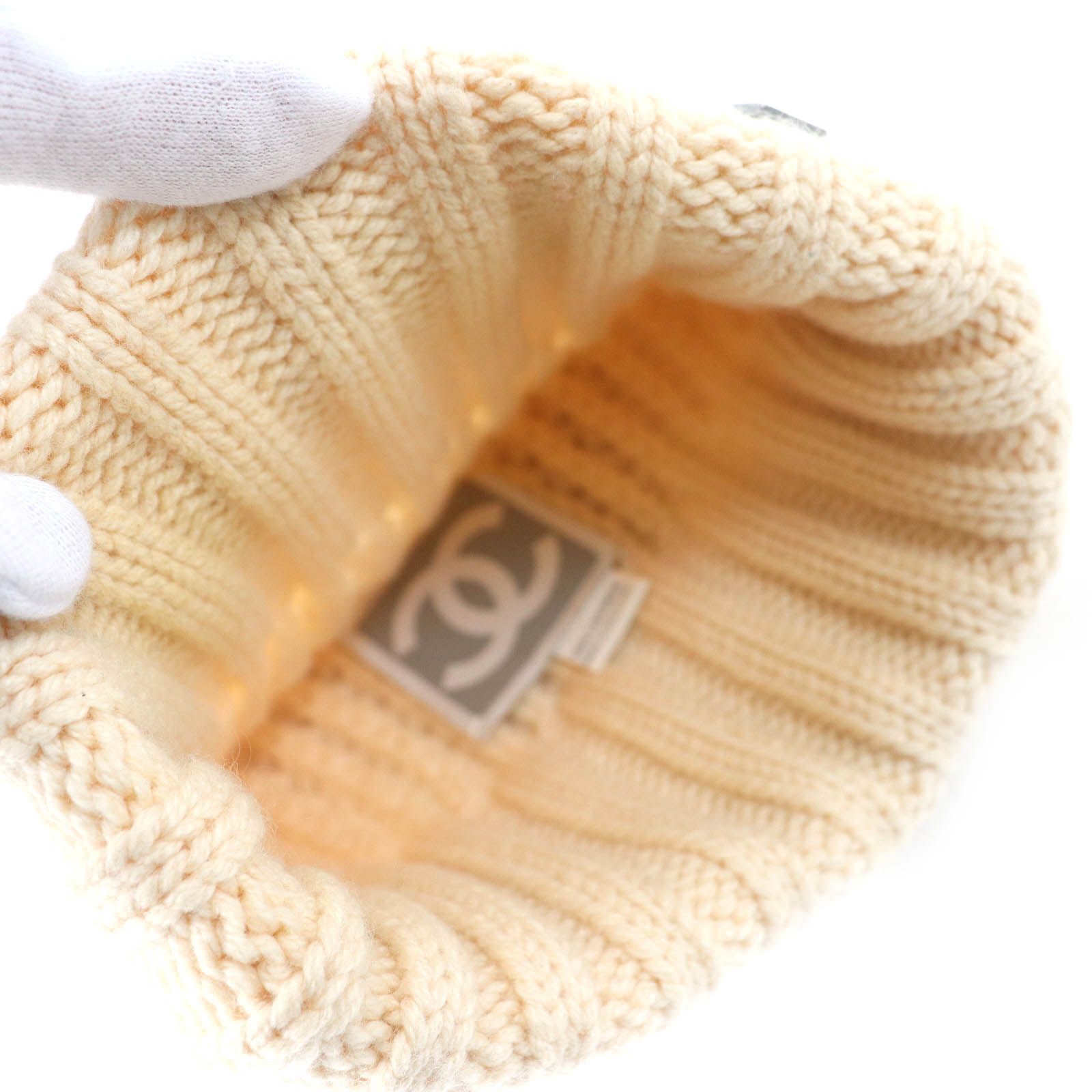 良品△CHANEL シャネル SPORTS カシミヤ100％ ココマークプレート  