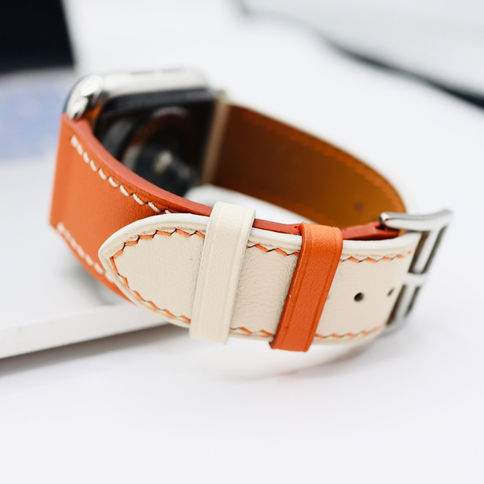 MODIGI AppleWatch 46mm SE レザーバンド 本革ベルトアップルウォッチ 