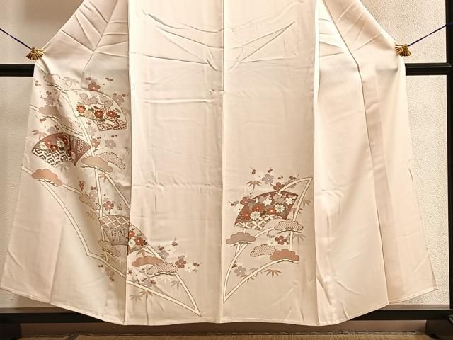 平和屋着物○訪問着 刺繍 草花文 暈し染め 金銀彩 正絹 逸品  