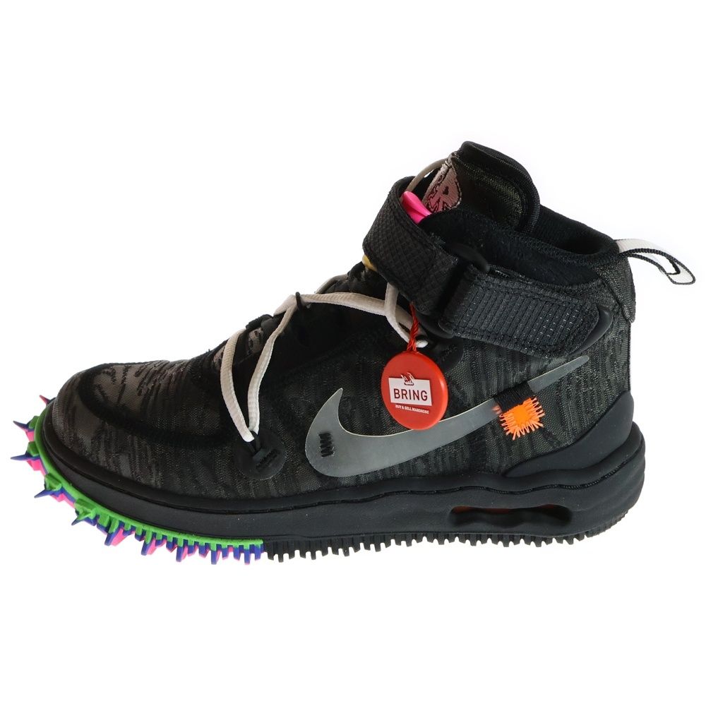 NIKE ナイキ OFF-WHITE AIR FORCE 1 MID オフホワイト エアフォース 1 ミッド ハイカットスニーカー ブラック レディース US5.5|24cm DD6290-001