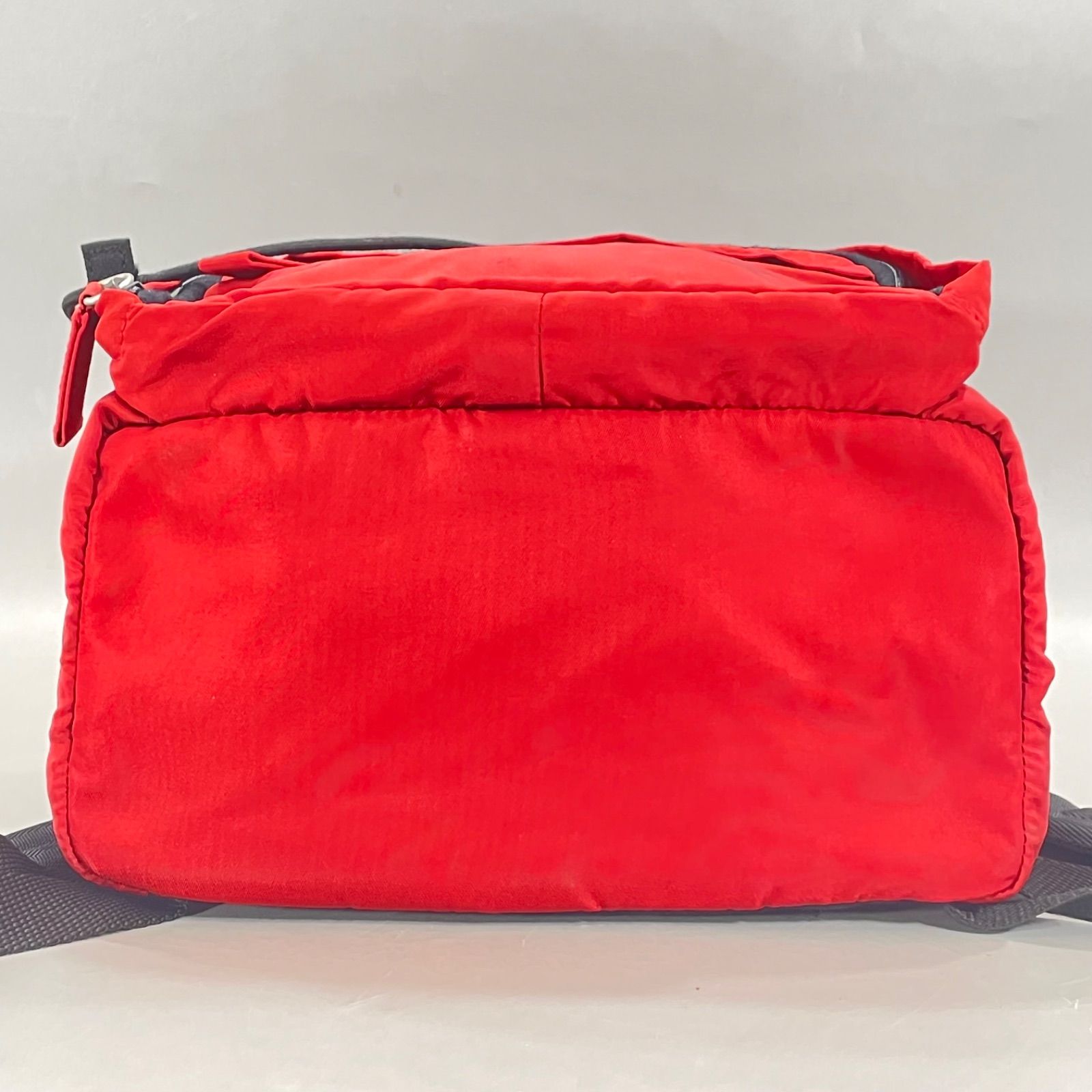 美品】PRADA リュックナイロンレザー赤CHERRY 三角ロゴ