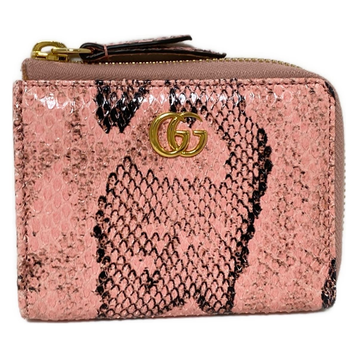 GUCCI グッチ コインケース GGマーモント 644406 ピンク×黒 L字ファスナー