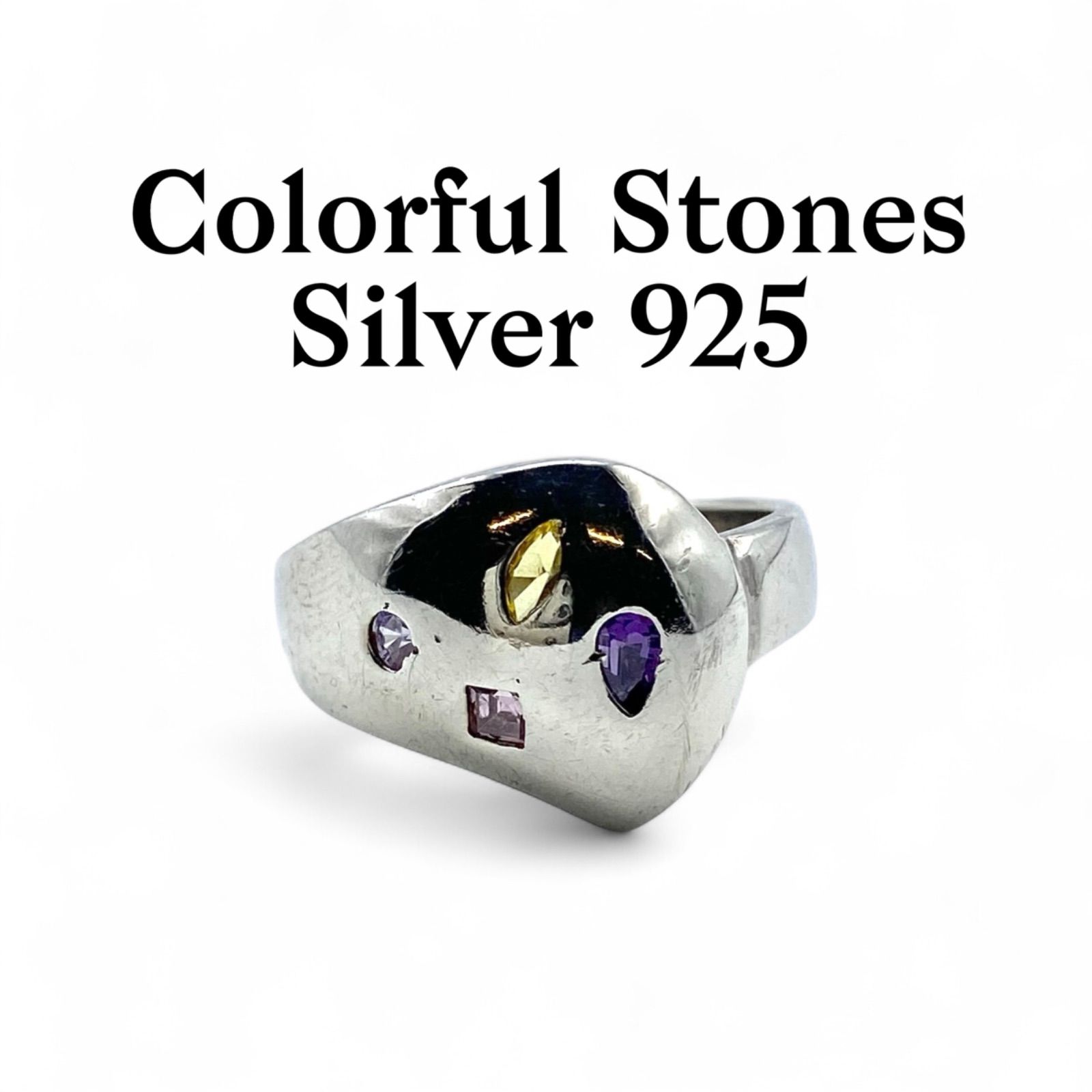 パステルカラー】アメジスト シトリン Silver 925 刻印 00s Vintage 