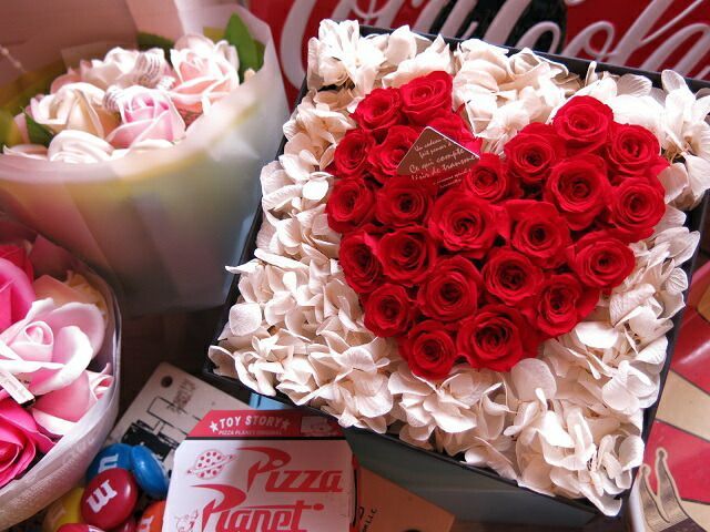 結婚記念日 花束風 ハート フラワーギフト 最新 プリザーブドフラワー