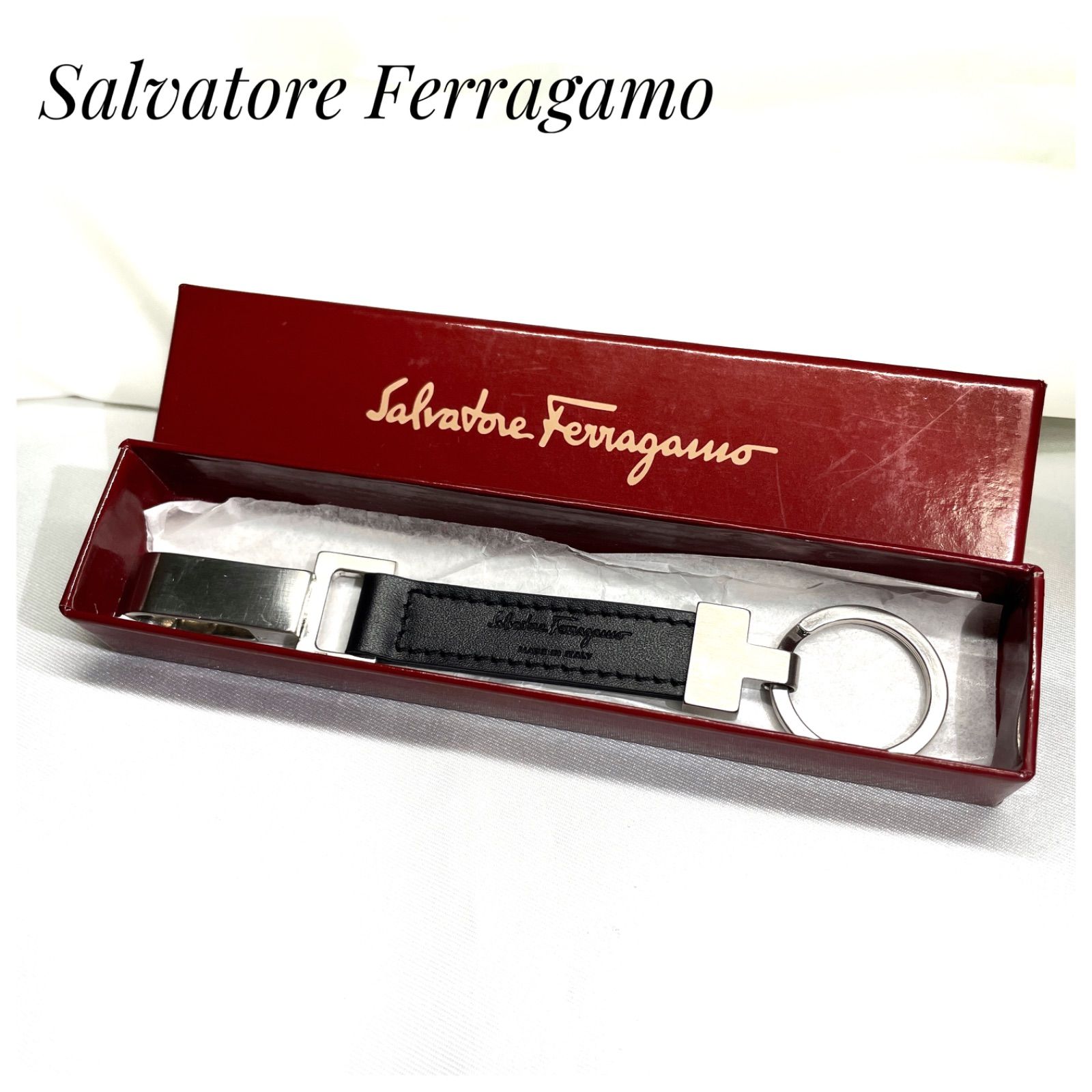 極美品✨Ferragamo フェラガモ キーリング キーホルダー ブラック