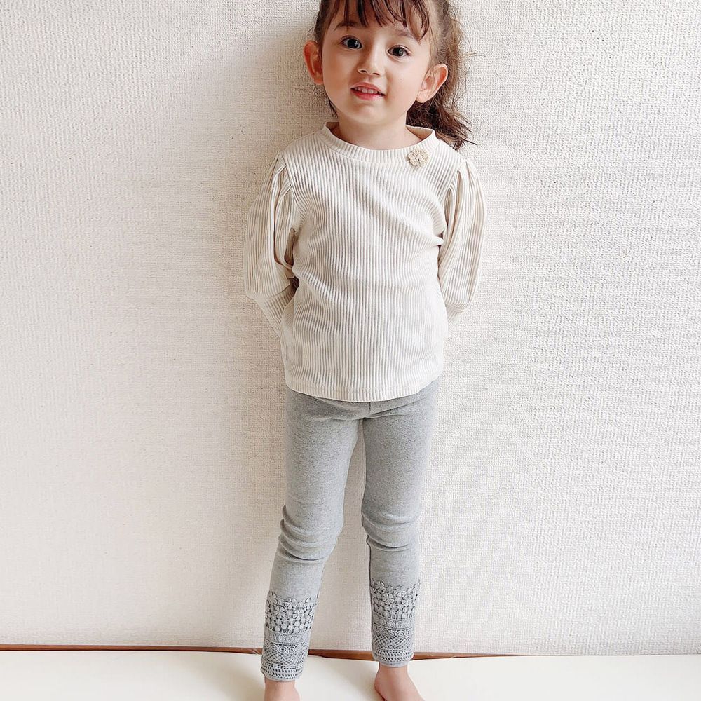 グレー  120cm  ヴィクトリアンレギンス 女の子 キッズ レギンス かわいい スパッツ 74012402 パンツ 春 夏 秋 冬 シンプル 通園 通学 幼稚園 レース 綿 コットン こども 小学生 女子 おしゃれ 可愛
