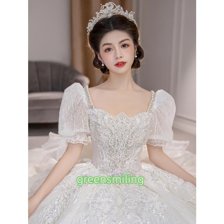 ウエディングドレス パフスリーブ