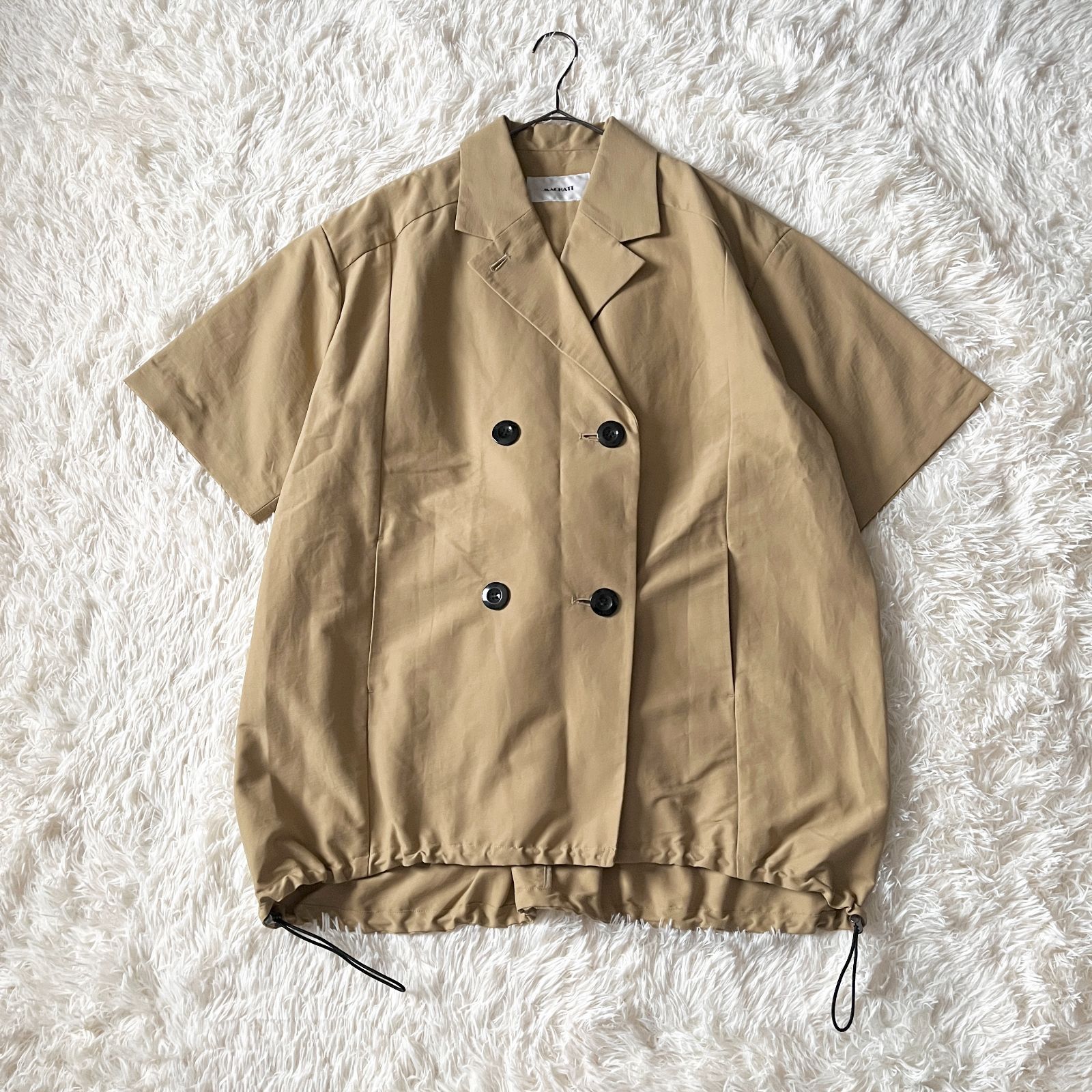 Machatt マチャット グログラントレンチジャケット ハーフスリーブ 半袖 ベージュ