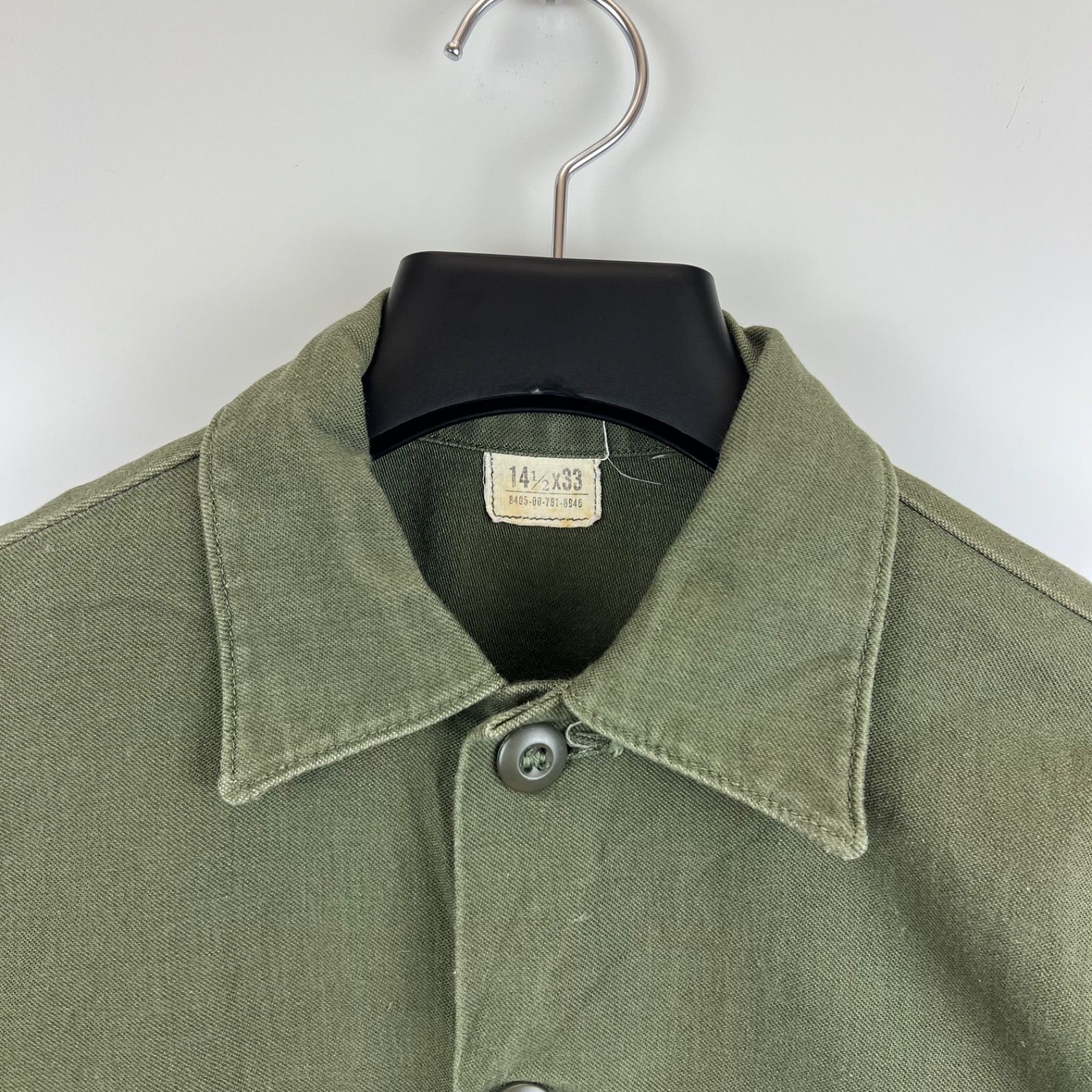 MILITARY 70s 1977 DPSC OG-107 4th UTILITY shirts 14.5 M USA 米軍
