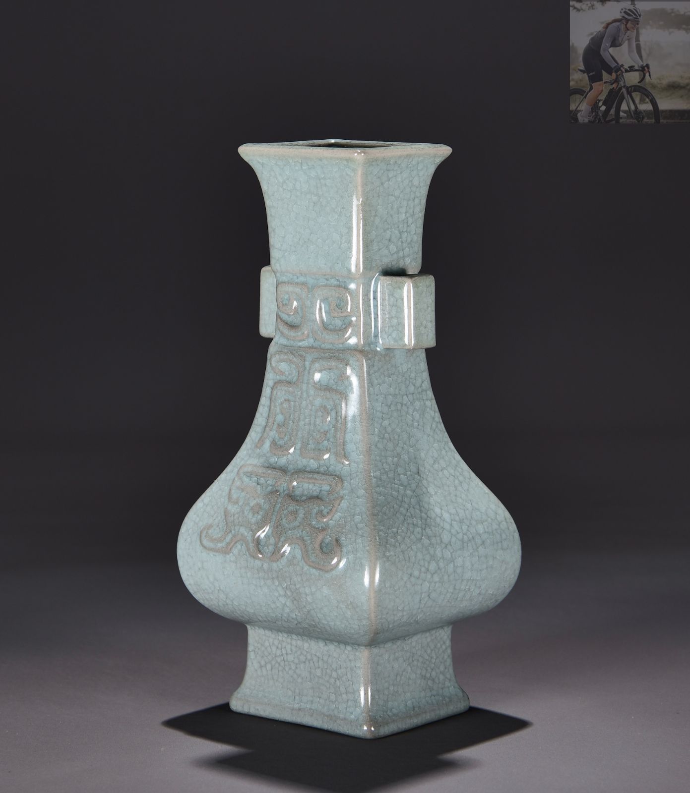 旧家蔵出し 宋汝窯 天清釉 貫耳尊 古陶瓷器 陶芸 造型精美 古