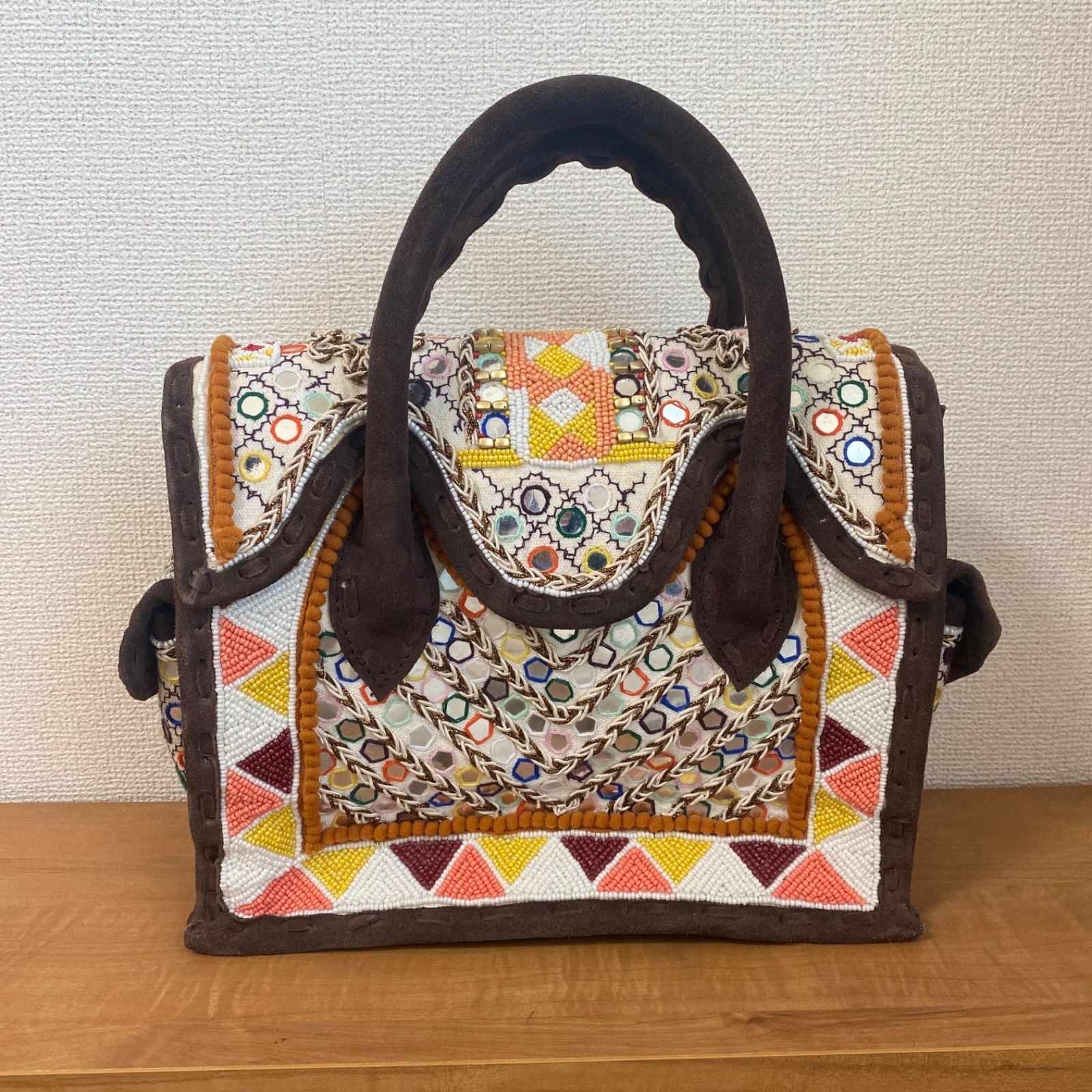 Carving Tribes カービングトライブス レア 刺繍ハンドバッグ - メルカリ