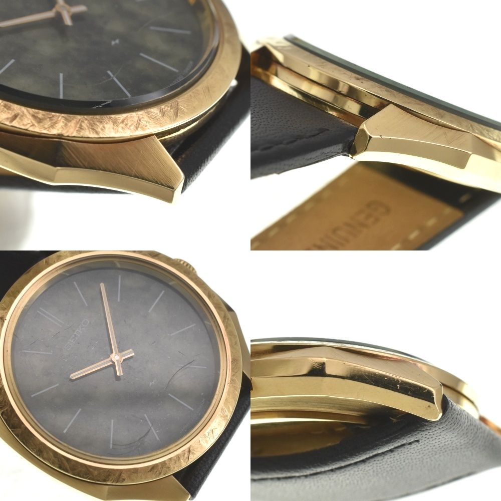 銅巻き 十手 セイコー SEIKO 2220-0340 K18YG/レザー/天然石文字盤 手巻き