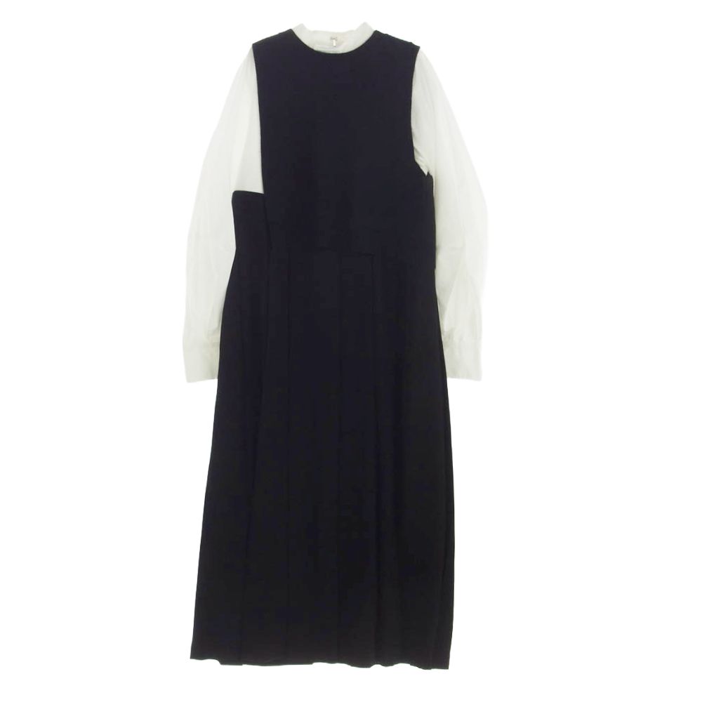 ENFOLD エンフォルド 300fa733-1880 KNIT-LAYERED PLEATS DRESS
