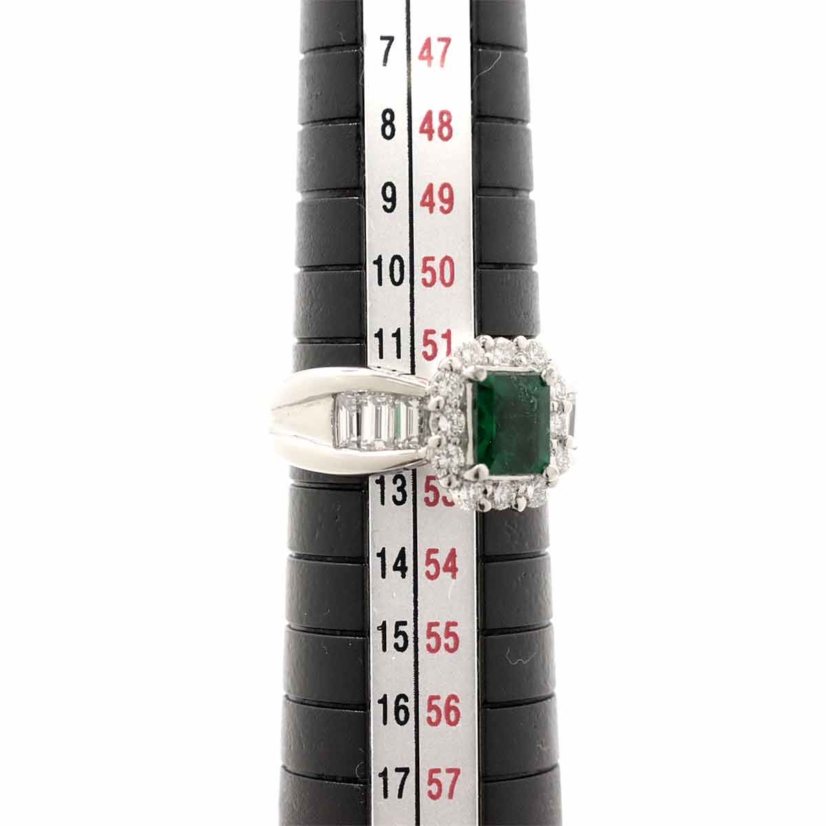 リング 12号 エメラルド 0.88ct ダイヤ 1.04ct Pt プラチナ 指輪 Emerald Ring【ソーティング付き】 90205693  - メルカリ