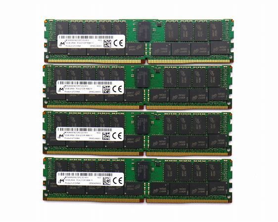 Micron 32GBx4枚セット128GB分 PC4-2133P-R DDR4 Registered ECC 2Rx4 DELL T5810/7810/7910 hp Z440/640/840等対応 中古