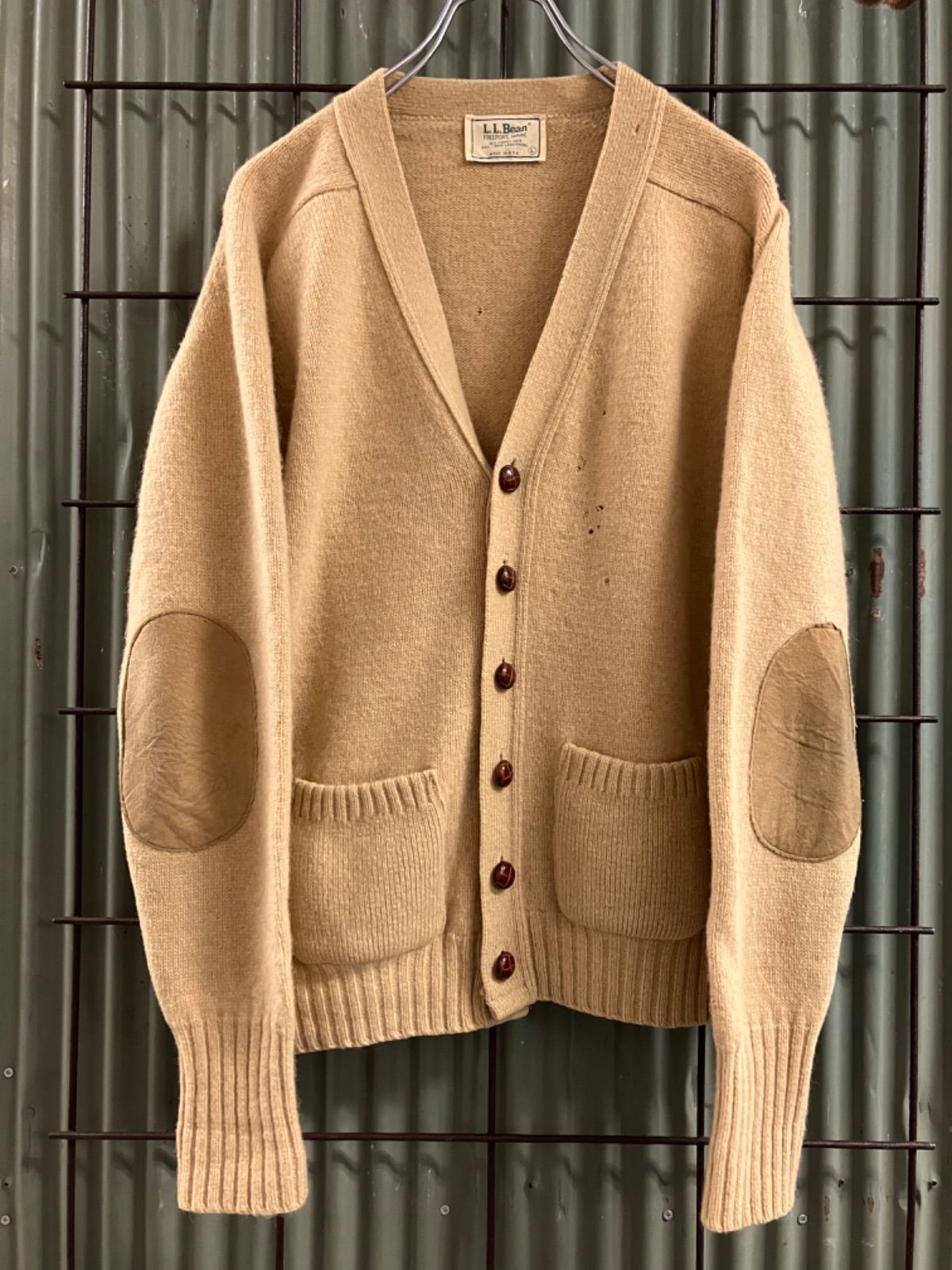 Old L.L.Bean Wool Knit Cardigan エルエルビーン　ウールニットカーディガン　セーター　エルボーパッチ