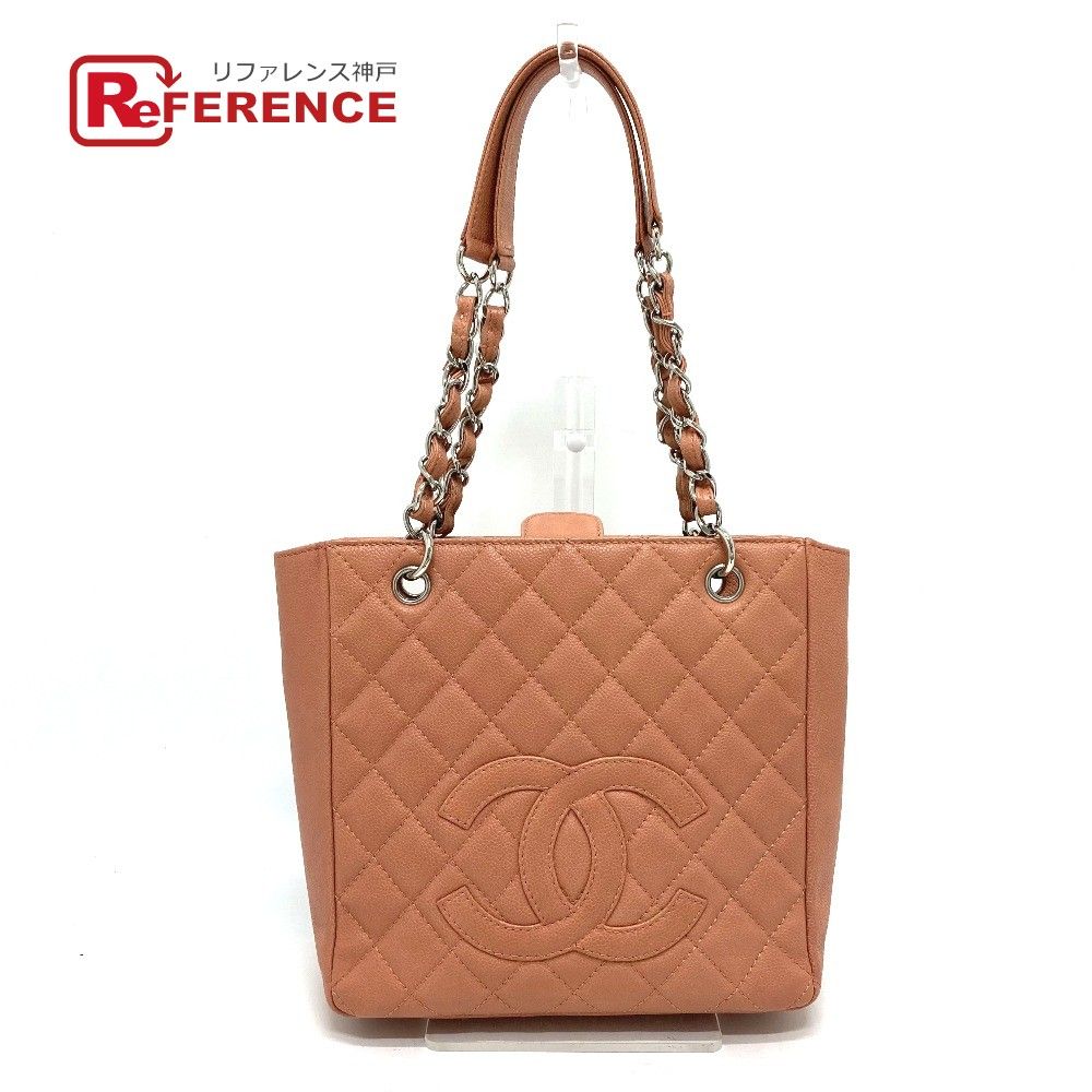 シャネル キャビアスキン PST チェーン トートバッグ　ベージュ　マトラッセ シャネル CHANEL PSTチェーントート ショルダーバッグ キャビアスキン