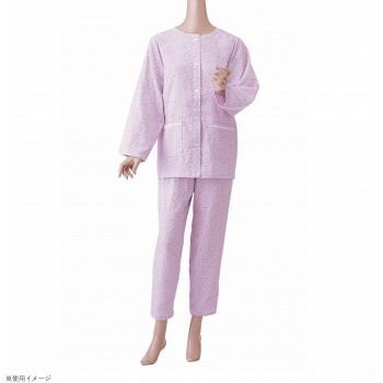 神戸生絲 婦人楽らくガーゼパジャマ 春夏用 長袖 L No.901 パープル 花柄