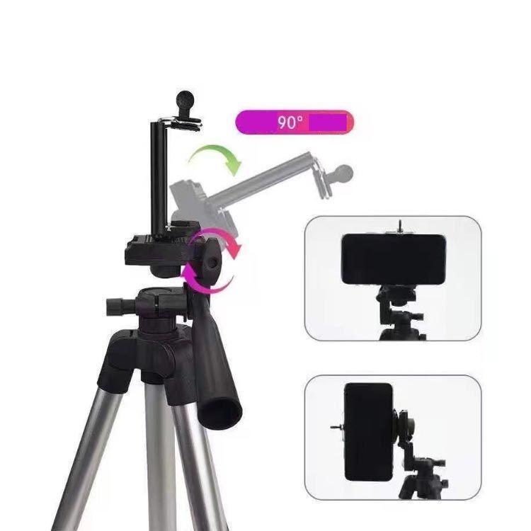 三脚 カメラ用 スマホ三脚 アルミ製 5段階伸縮 360度回転 3WAY雲