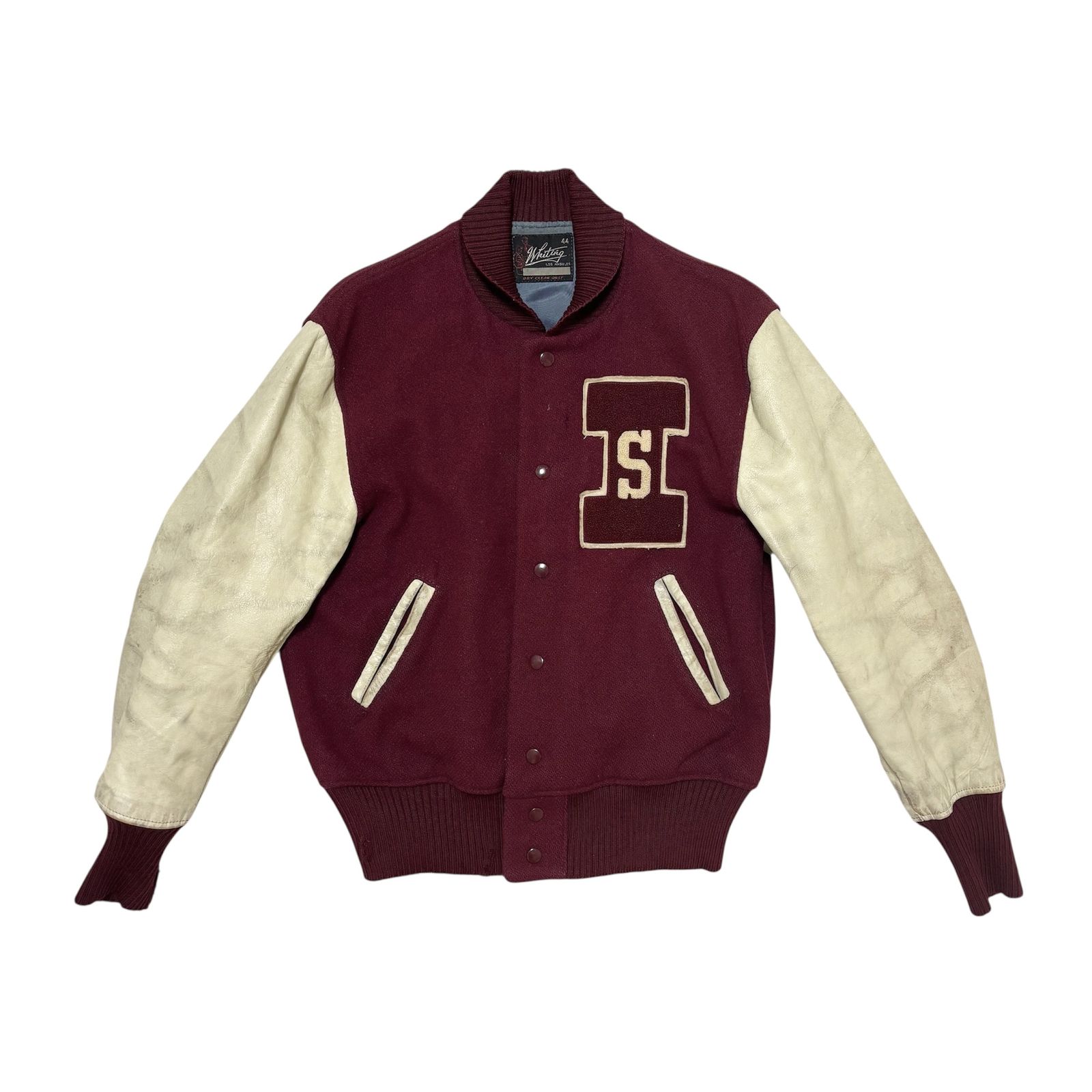 古着 ホワイティング Whiting スタジャン バーシティジャケット クリーニング済み メンズ サイズ44 XL相当