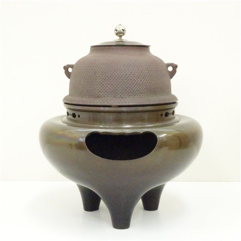 人間国宝 釜師 高橋敬典 風炉師 金谷浄雲唐銅朝鮮風炉茶道具供箱