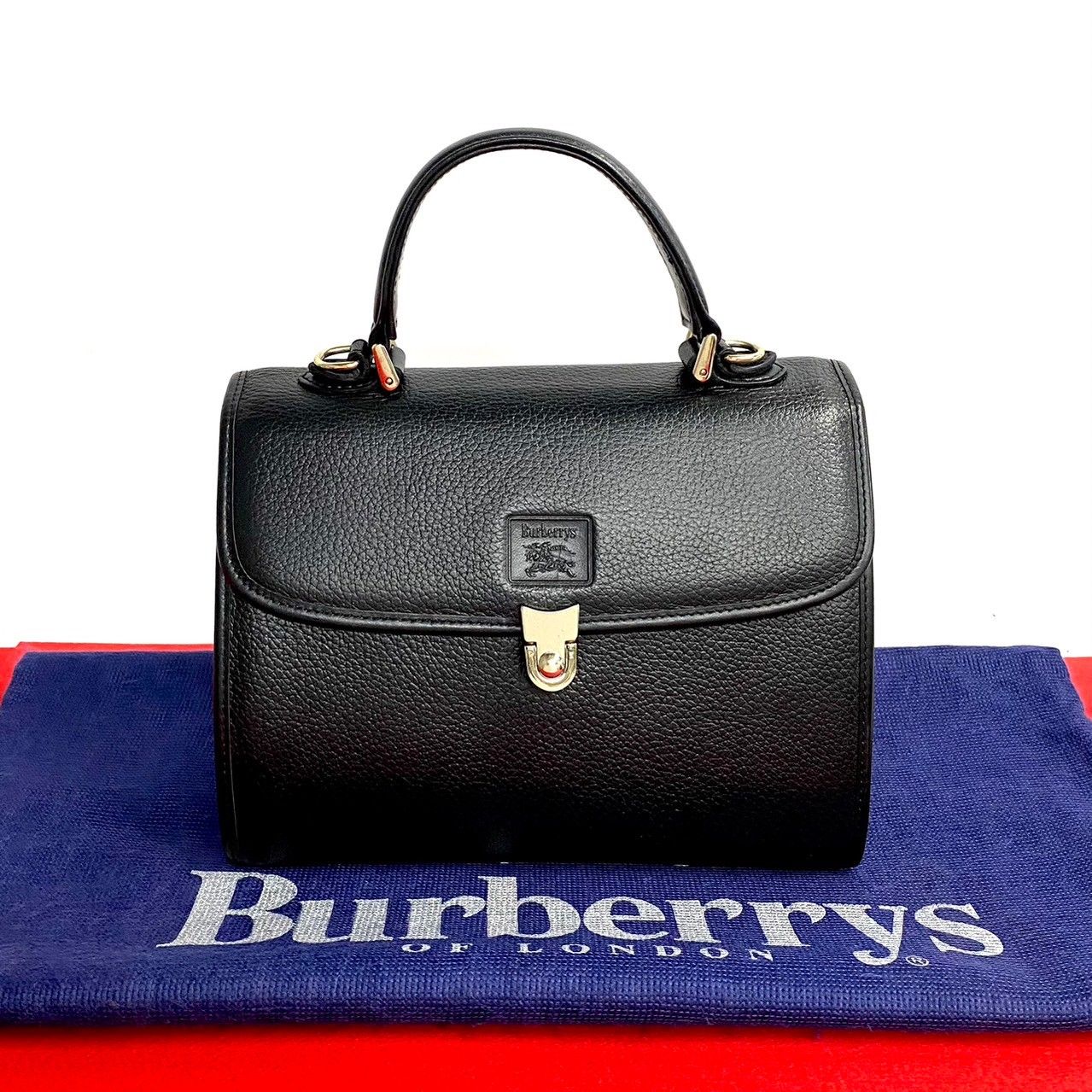 ほぼ未使用 希少品 BURBERRY バーバリー ヴィンテージ ノバチェック レザー 本革 ハンドバッグ ミニ トートバッグ ブラック 黒 31881  - メルカリ