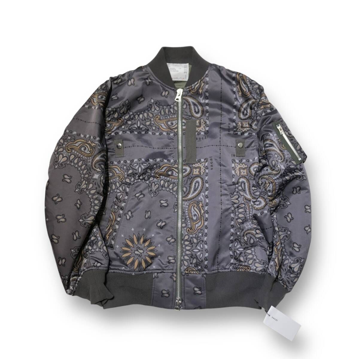 sacai Bandana Blouson バンダナ柄ブルゾン 1 グレー系 23-03150M