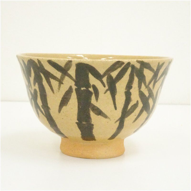 抹茶碗　抹茶茶碗　骨董　茶道　茶道具　陶器　焼き物　アンティーク　レトロ　３ 御代窯造 竹絵茶碗（共箱） 茶道 抹茶 おしゃれ 抹茶茶碗 抹茶碗