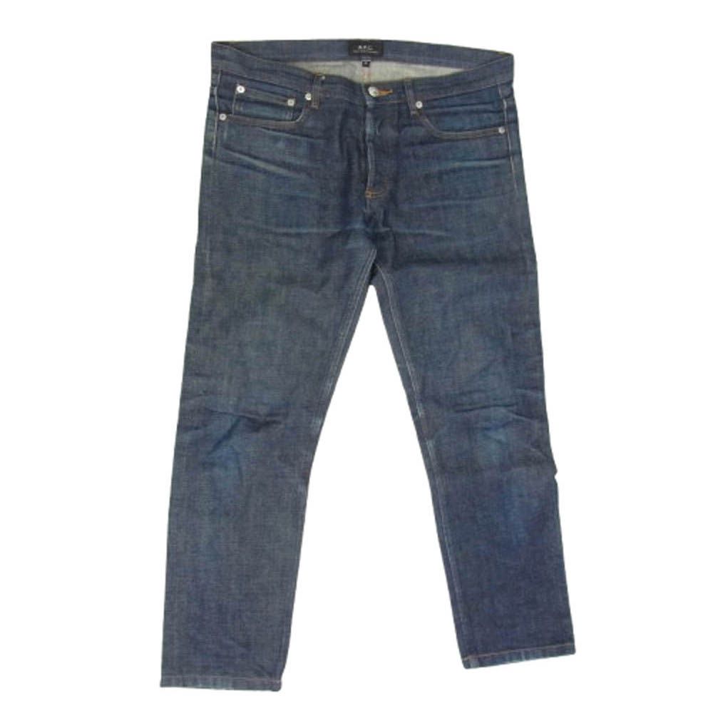 ■美品■A.P.C. アーペーセー ≪JEAN GLORIA INDIGO DELAVE≫ デニムパンツ ジーンズ セミフレアパンツ レディース サイズ28 コットン ボタンフライ インディゴ ネイビー ブランド古着 【中古】20240305/GP4434 A.P.C. アーペーセー ボタンフライ デニム パンツ ジーンズ