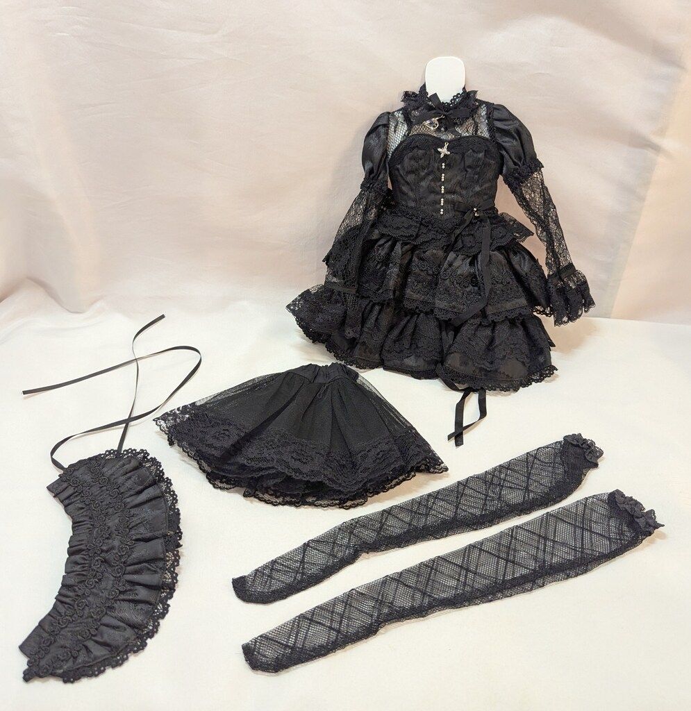 六月夜林檎 月隠し魔女 ドール衣装 黒 SD DDサイズ アウトフィット