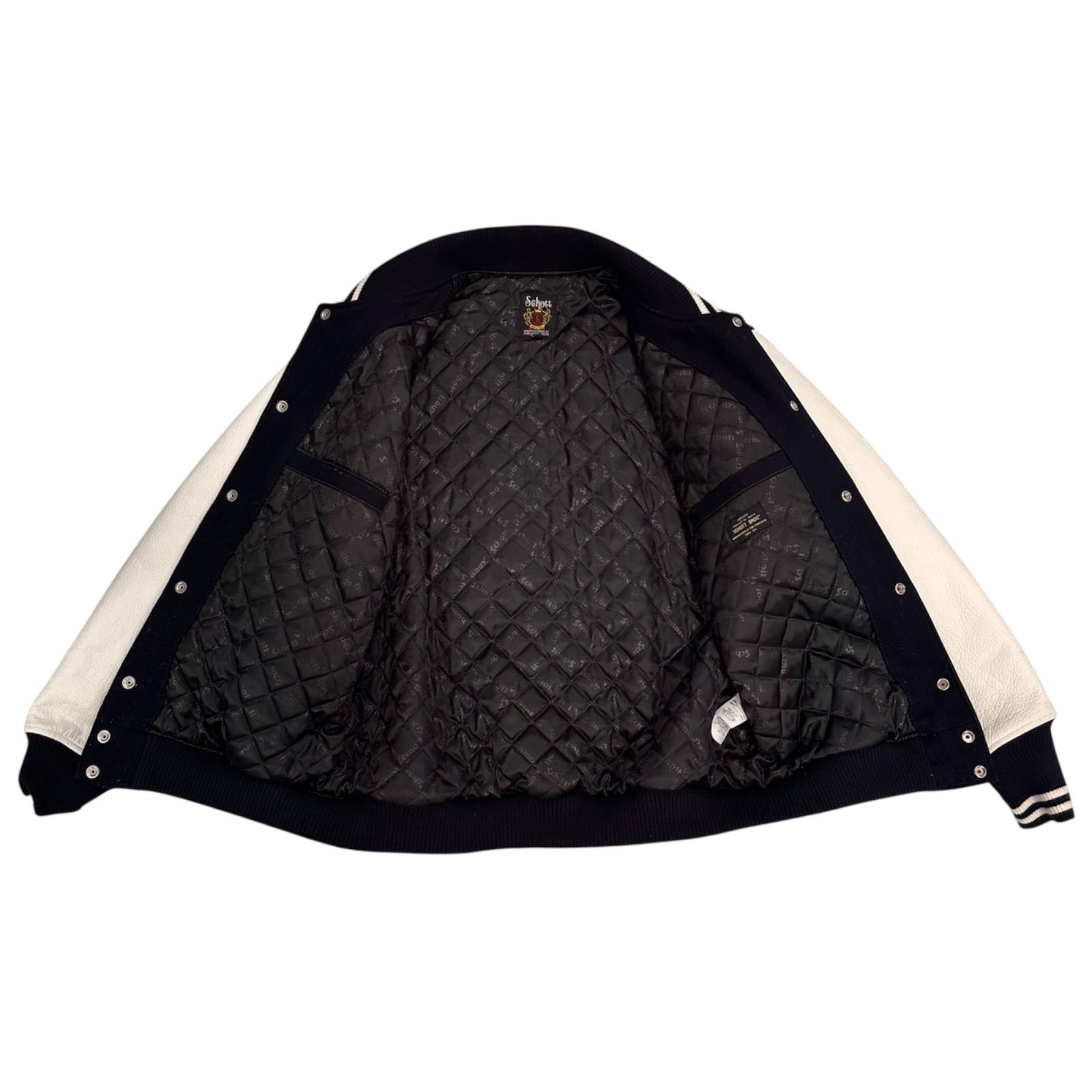 70】schott ショット スクーカム スタジアム ジャケット スタジャン 黒