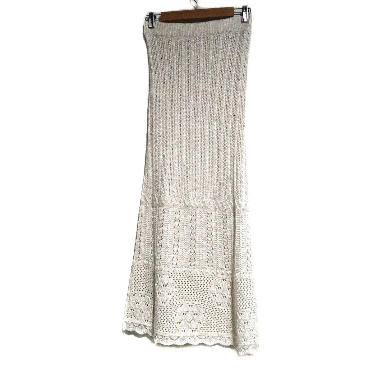 mame kurogouchi マメ クロゴウチ ロングスカート サイズ1 S レディース - アイボリー ニット ウエストゴム
