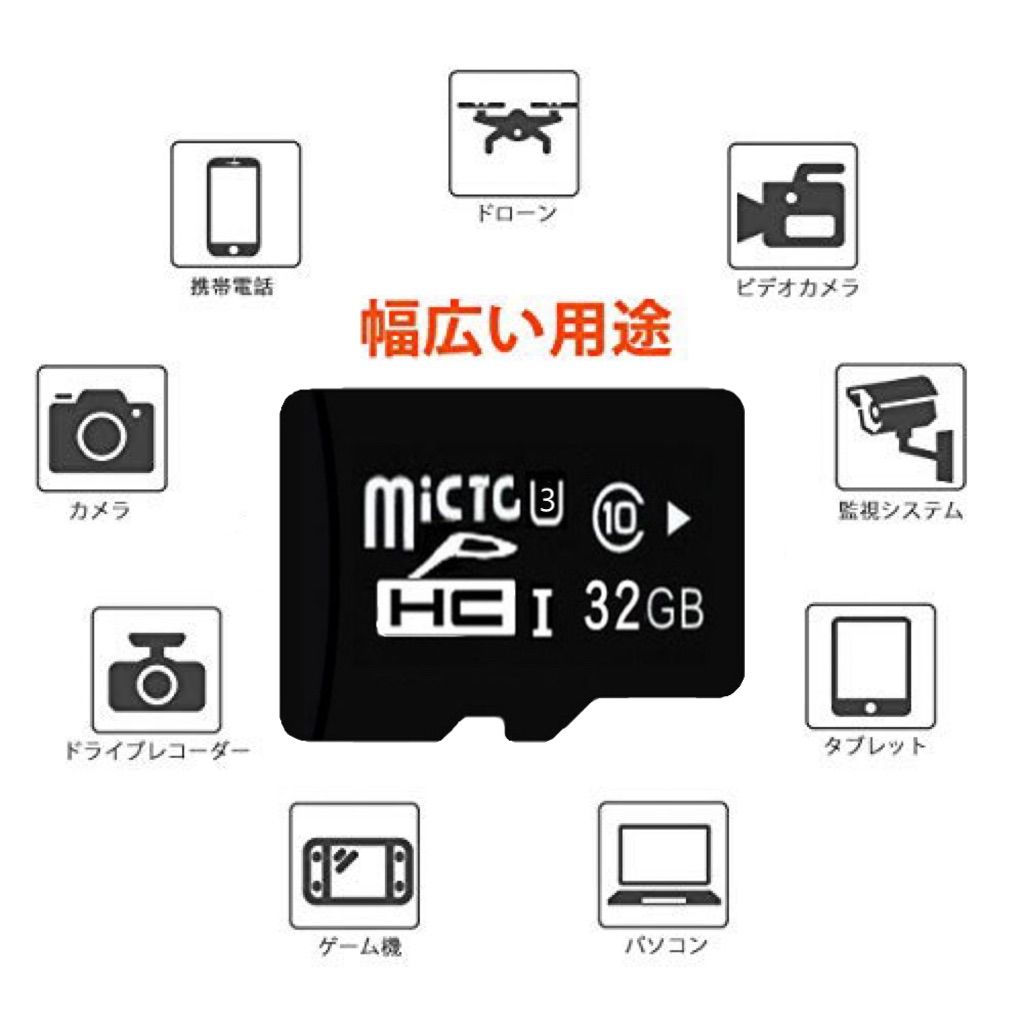 高速マイクロSDカード　アダプター付きセット　真実32GB　UHS-3　microSD