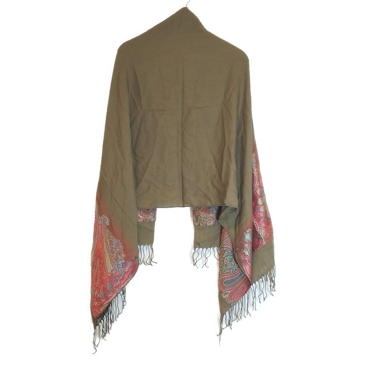 ETRO(エトロ) ストール(ショール) カーキ×レッド×ブルー