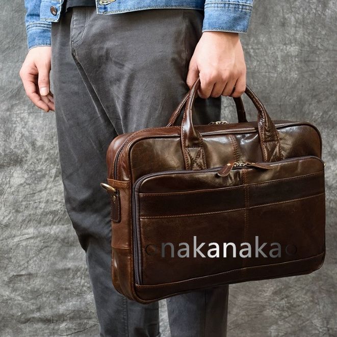 メンズ 本革 ブリーフケース ビジネス ショルダーバッグ パソコン収納 手提げ 斜めがけ