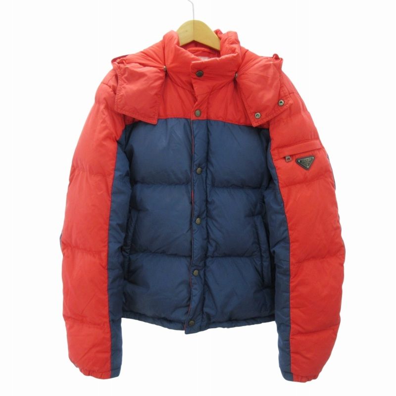 PRADA レッド ダウンジャケット フード付き プラダスポーツ PRADA SPORT ダウンジャケット ジップアップ