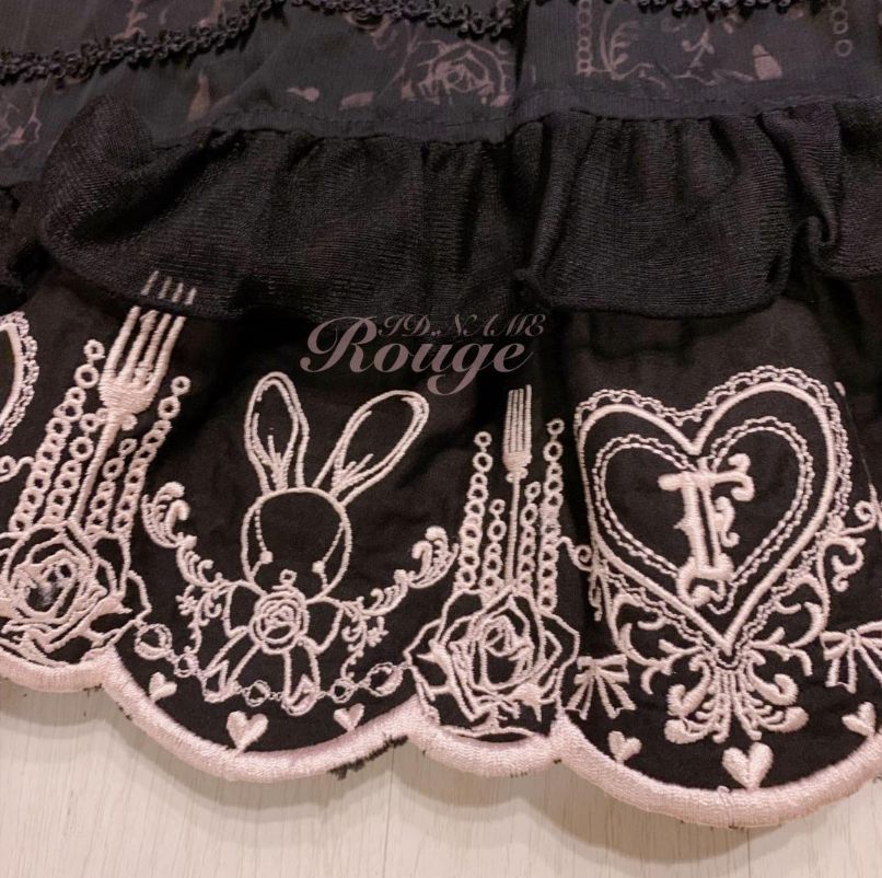 H.NAOTO FRILL エイチナオト ウサギレースフリルワンピ 新品未使用 h.NAOTO FRILL ワンピース 刺繍 うさぎ ピンク