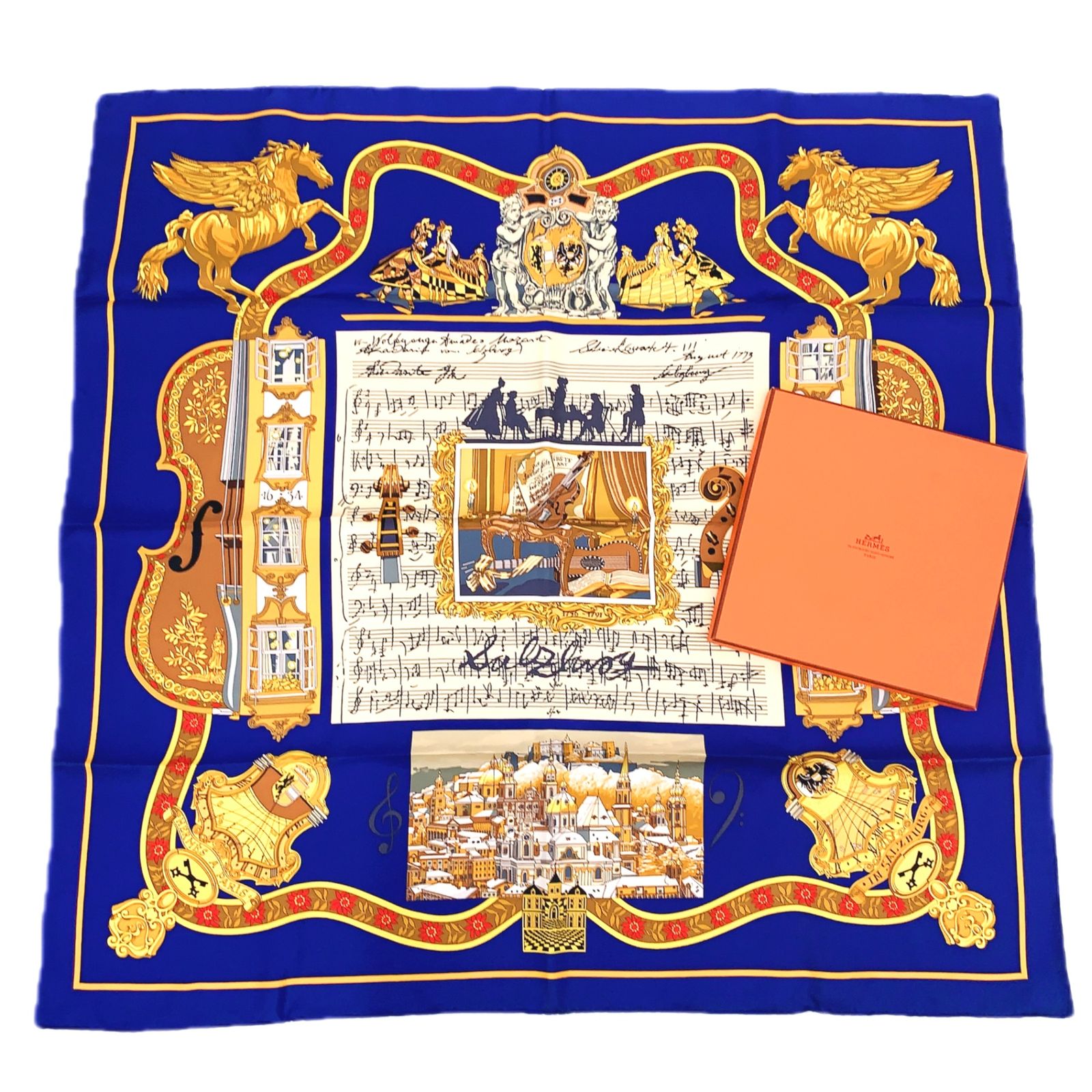 未使用級 HERMES エルメス カレ 90 IN SALZBURG ザルツブルグ スカーフ