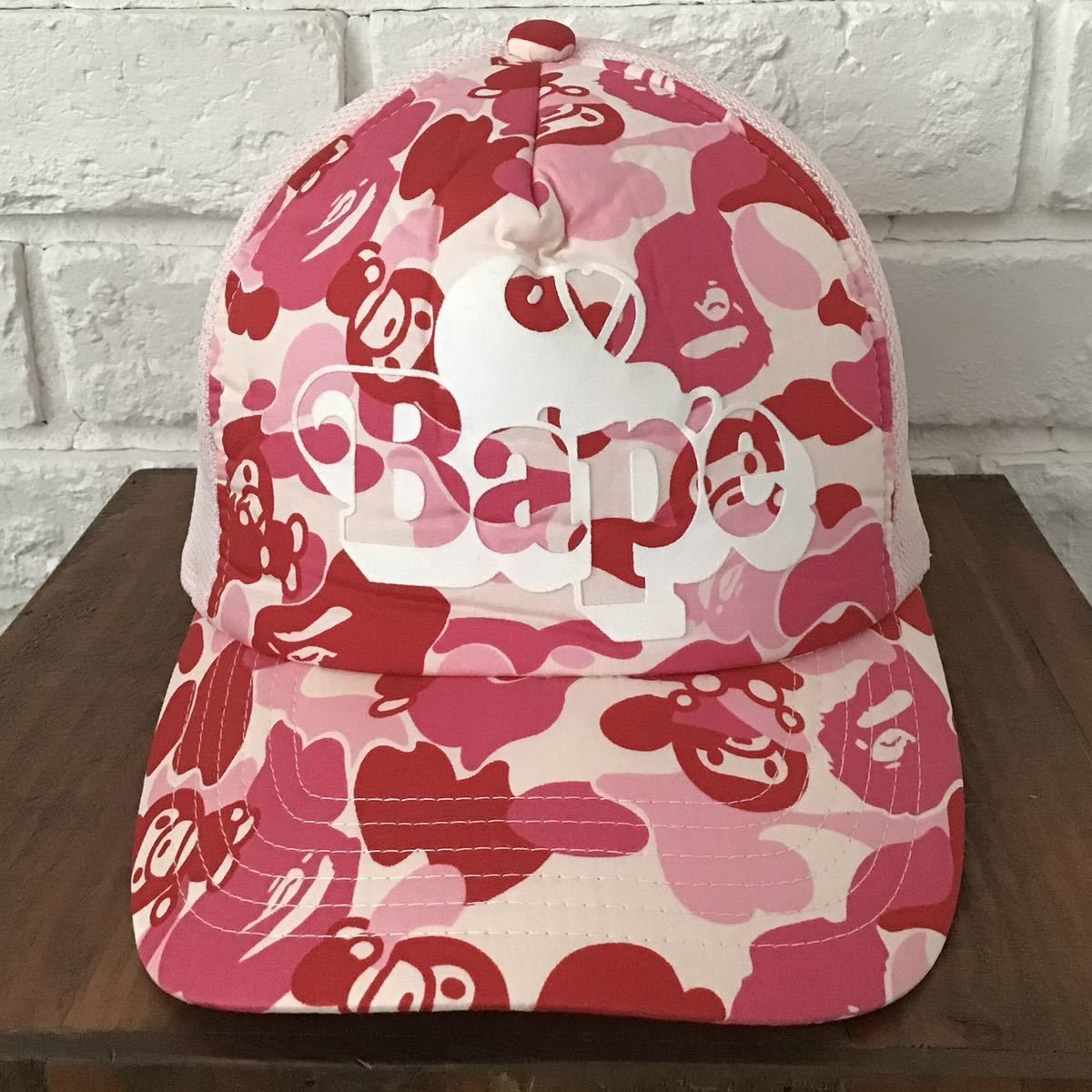 ★新品★ お昼寝 マイロ Milo ABC camo pimk メッシュキャップ a bathing ape BAPE エイプ ベイプ マイロ cap  trucker hat 帽子 迷彩 NIGO