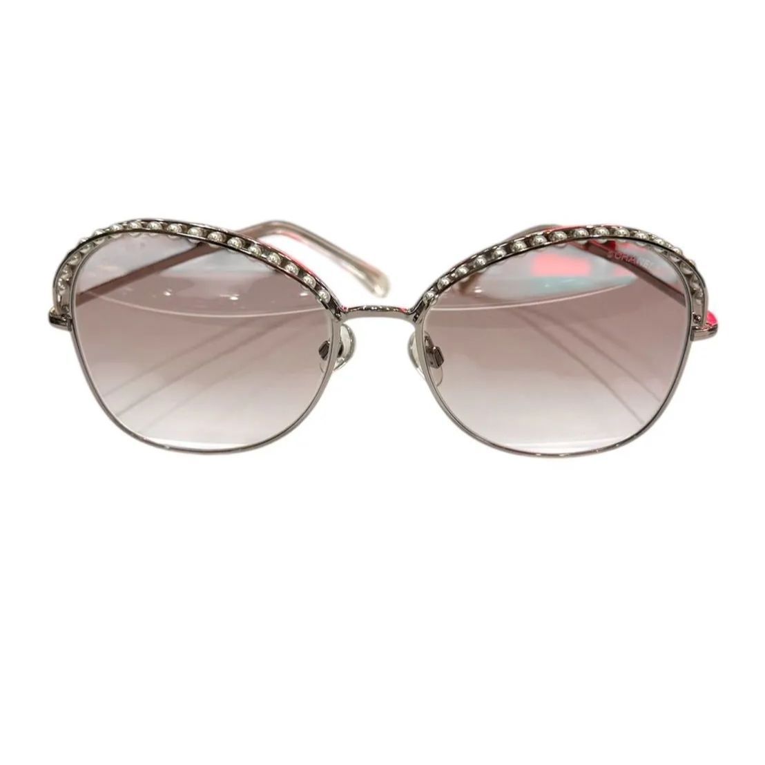 中古美品】CHANEL シャネル フェイクパール 4246-H スクエア