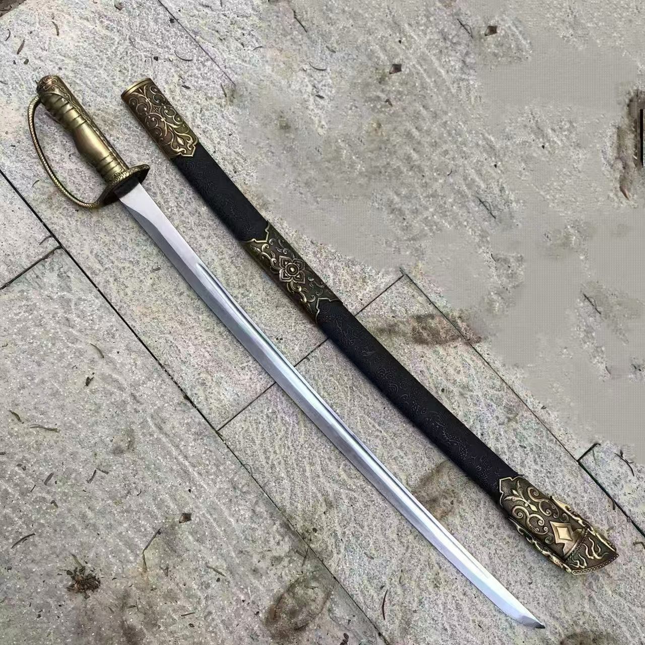 指揮刀 模造刀 軍物 刃長さ約63cm 西洋式儀仗騎兵指揮刀 全長 100cm 軍事コレクション刀 模造刀